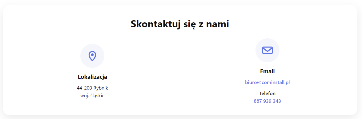 Skontaktuj się z nami - ComInstall